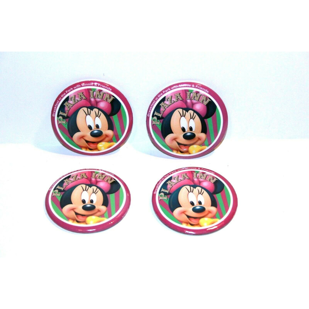 Disney Breakfast In The Park With Minnie & Friends Plaza Inn 4 Pins Pink Round